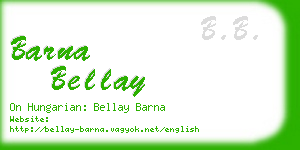 barna bellay business card